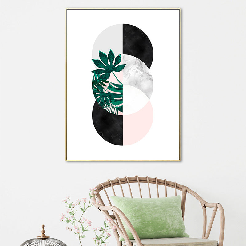 Nordic Botany and Globe Painting White Wrapped Canvas for Living Room, Multiple Sizes Available Clearhalo 'Arts' 'Canvas Art' 1652982