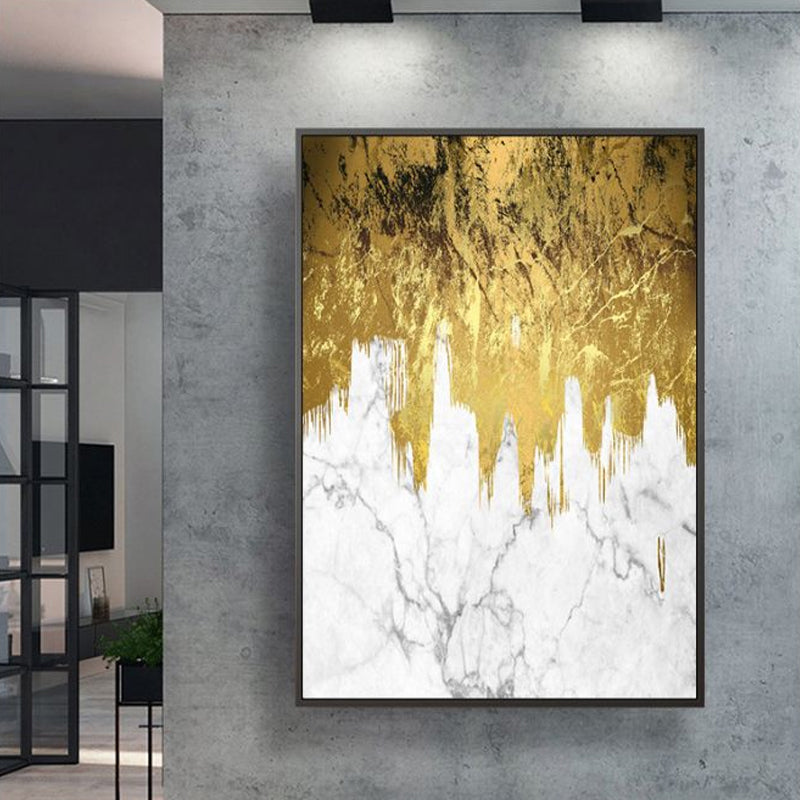 Abstract Canvas Art Glam Enchanting Marble and Foil Effect Wall Decor in Bright Color White Clearhalo 'Arts' 'Canvas Art' 1653988