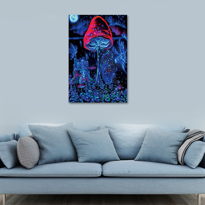 Textured Novelty Mushroom Wall Decor Children's Art Canvas Painting, Multiple Sizes Clearhalo 'Art Gallery' 'Canvas Art' 'Kids' Arts' 1654062