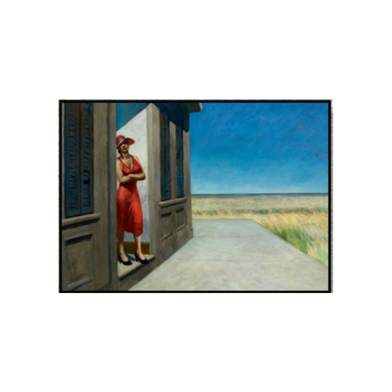 Carolina Morning Canvas Wall Art Traditional Textured Painting in Red for Bedroom Clearhalo 'Art Gallery' 'Canvas Art' 'Traditional' Arts' 1655777