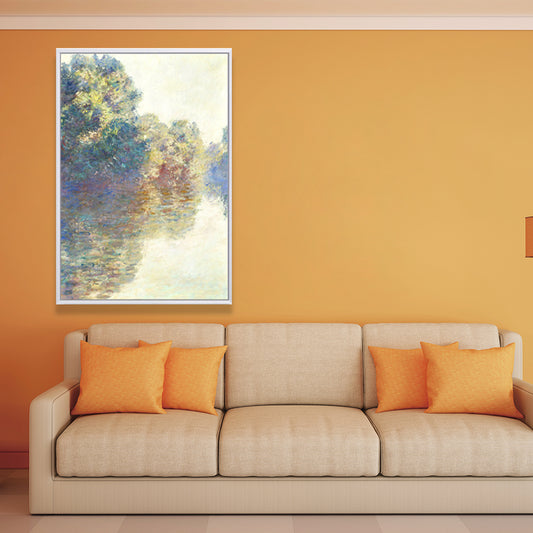 Textured Monet Pool Painting Canvas Rustic Wall Art Print for Family Room, Yellow Yellow Design 3 Clearhalo 'Art Gallery' 'Canvas Art' 'Country Art Gallery' 'French Country' 'Rustic' Arts' 1657390