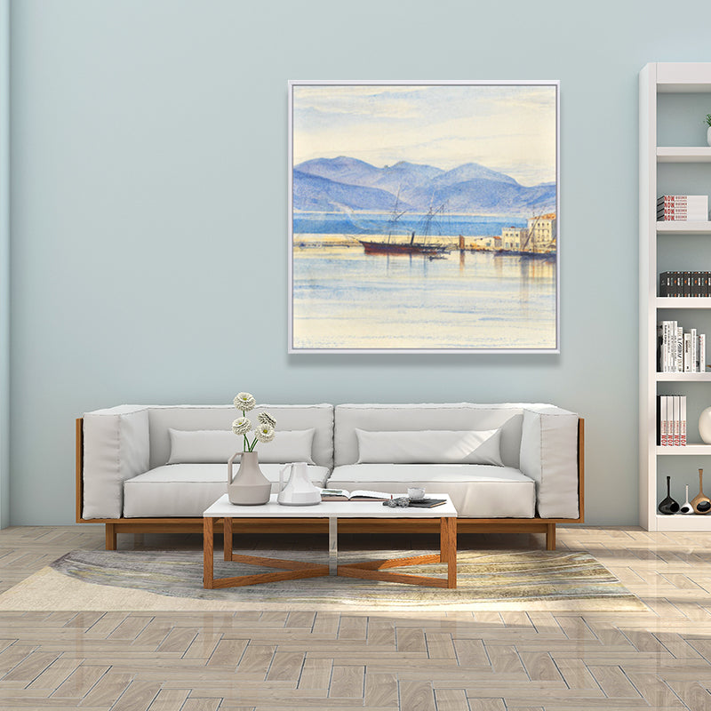 Pastel Color Monet Sailboat Art Print River Scenery Impressionist Textured Painting Clearhalo 'Art Gallery' 'Canvas Art' 'Country Art Gallery' 'French Country' 'Rustic' Arts' 1657552