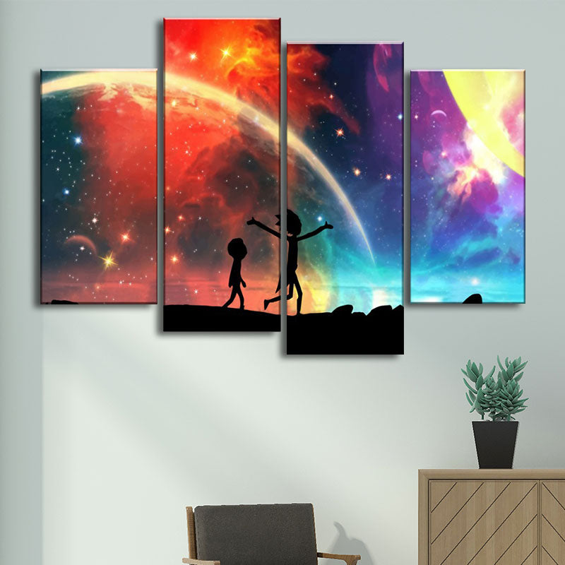 Children's Art Kids Paintings Starry Night Constellation in Purple Wall Art Decor Clearhalo 'Art Gallery' 'Canvas Art' 'Kids' Arts' 1658254