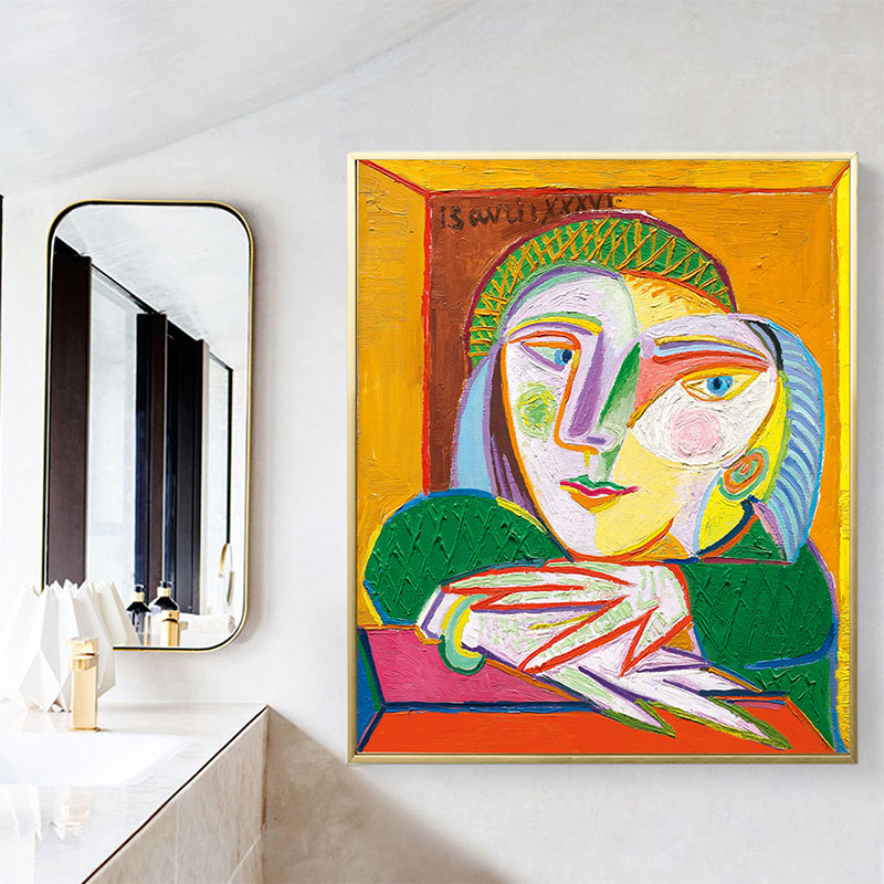 Pastel Color Nordic Painting Novelty Figure Wall Art for Kitchen, Multiple Sizes Orange Clearhalo 'Arts' 'Canvas Art' 1659186