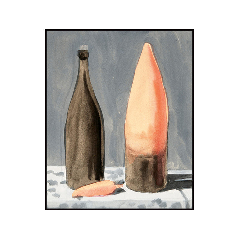 Traditional Style Wine Bottle Canvas Brown Dinner Table Oil Painting Wall Art Print Clearhalo 'Art Gallery' 'Canvas Art' 'Traditional' Arts' 1659527