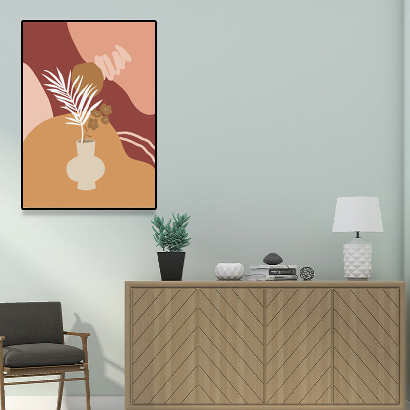 Pastel Color Pot Wrapped Canvas Textured Nordic Living Room Wall Art Deco, Multiple Size Option Red Clearhalo 'Arts' 'Canvas Art' 1659762