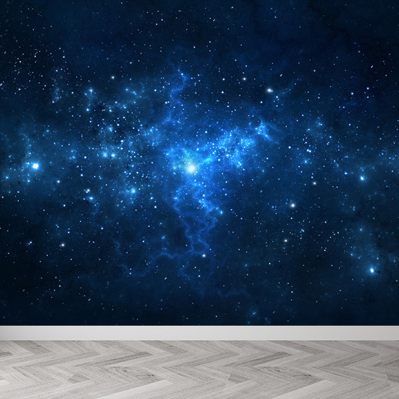 Dark Blue Dreamlike Asterism Mural Moisture Resistant Contemporary Bedroom Wall Art Dark Blue Design 2 Clearhalo 'Wall Decor' 'Wall Mural' 1689289