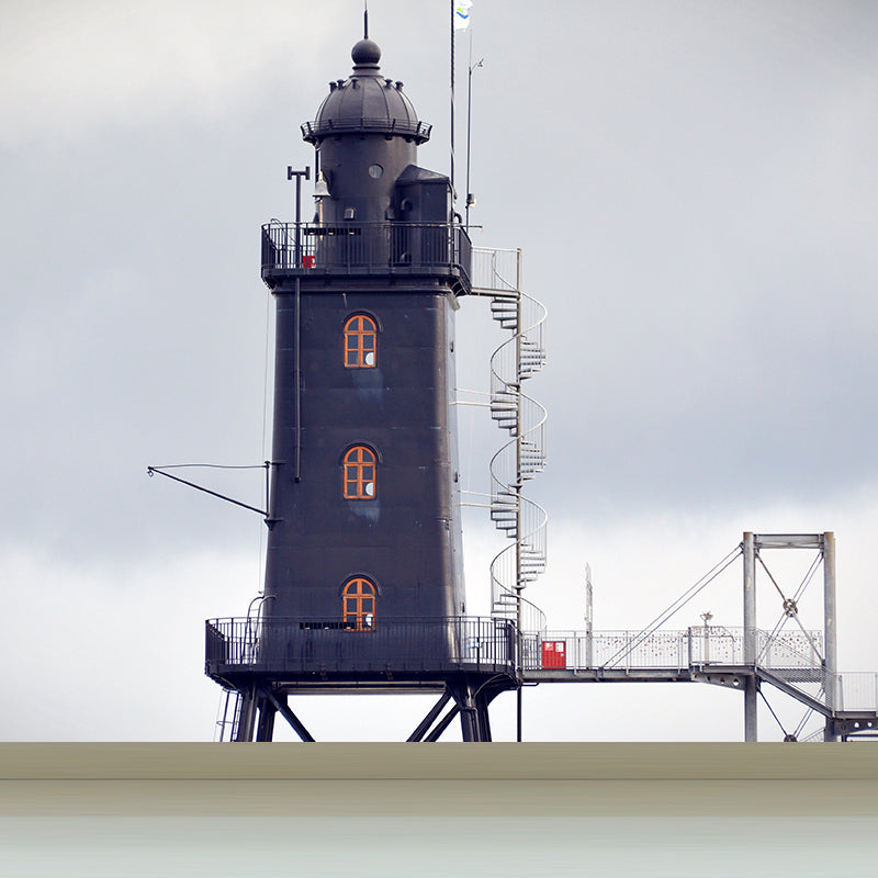 Grand Lighthouse Mural Wallpaper for Dining Room Human Landscape Wall Covering, Customized Grey Design 1 Clearhalo 'Wall Decor' 'Wall Mural' 1689309