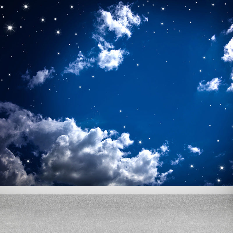 Home Decor Starry Sky Mural Decal Customized Contemporary Wall Covering for Kitchen Blue Design 1 Clearhalo 'Wall Decor' 'Wall Mural' 1689584