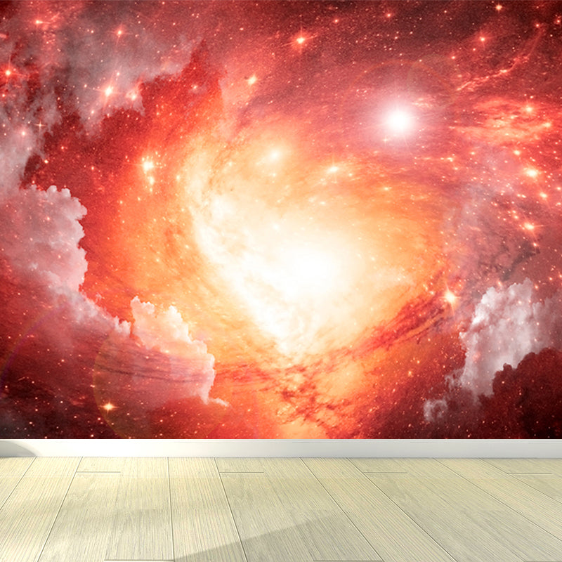 Dark Color Contemporary Wall Mural Huge Black Hole Wall Covering for Living Room Light Red Clearhalo 'Wall Decor' 'Wall Mural' 1689740