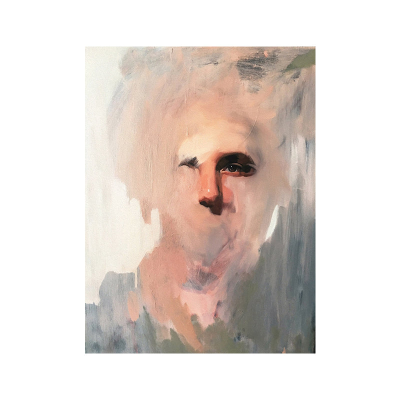 Grey Neo-Figurative Canvas Print Emilio Villalba Man Portrait Wall Art for Home Clearhalo 'Art Gallery' 'Canvas Art' 'Contemporary Art Gallery' 'Modern' Arts' 1691306