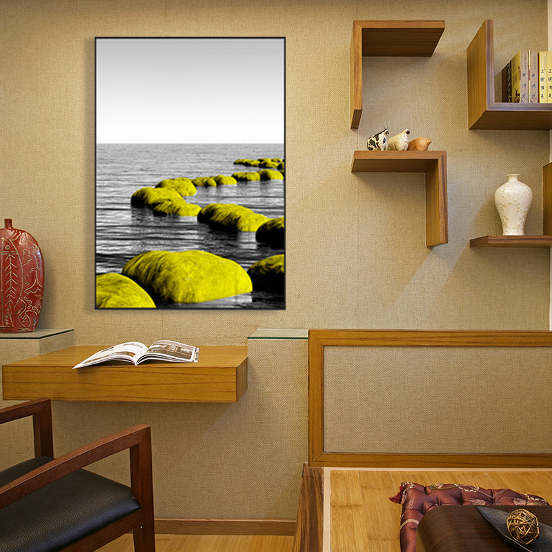 Soft Color Sea View Canvas Prints Scenery Modernist Home Wall Art Decor for Drawing Room Clearhalo 'Art Gallery' 'Canvas Art' 'Contemporary Art Gallery' 'Modern' Arts' 1691576