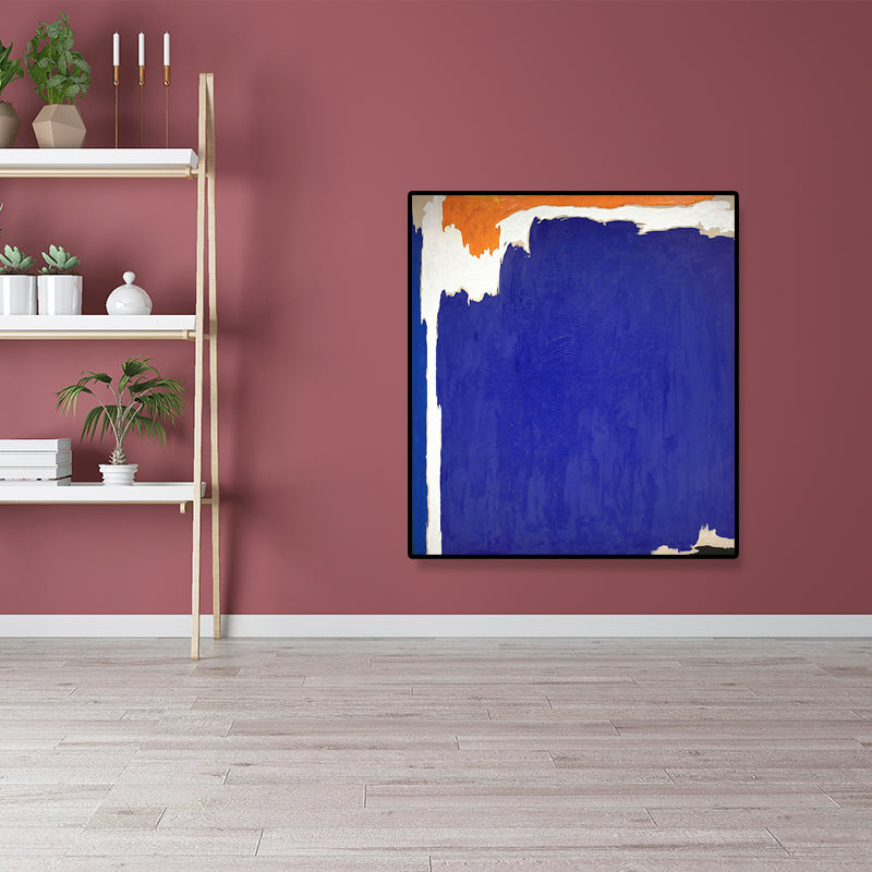 Abstract Canvas Painting Colorful Art Navy Blue Painting Orange Painti