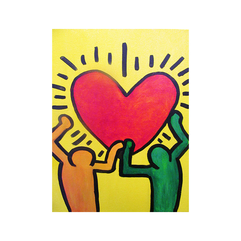 Minimalist Stick Figure Canvas Art Light Color Hobby Wall Decor for Sitting Room Clearhalo 'Art Gallery' 'Canvas Art' 'Contemporary Art Gallery' 'Modern' Arts' 1695763