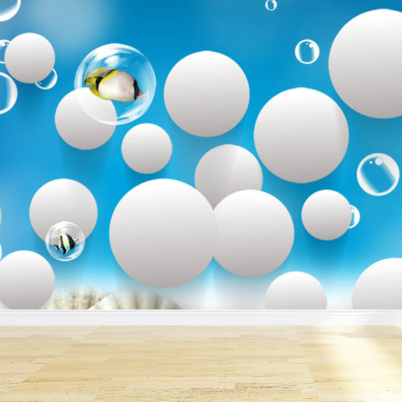 Marine Benthos Wall Mural Kids Style Decorative Children Bedroom Wall Decor, Custom Blue Design 2 Clearhalo 'Wall Decor' 'Wall Mural' 1696412