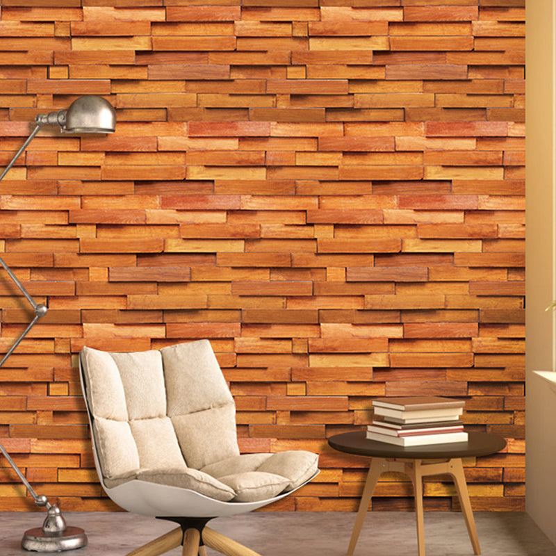 Cyberpunk Brick Wallpaper Roll for Dining Room 48.4-sq ft Wall Covering in Soft Color Orange Clearhalo 'Industrial wall decor' 'Industrial' 'Wallpaper' Wall Decor' 1696908