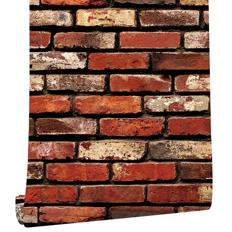 Cyberpunk Brick Wallpaper Roll for Dining Room 48.4-sq ft Wall Covering in Soft Color Clearhalo 'Industrial wall decor' 'Industrial' 'Wallpaper' Wall Decor' 1696912
