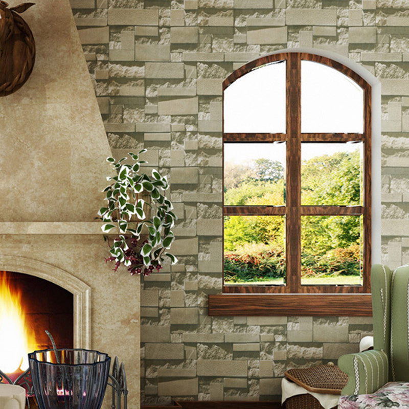 Rust 3D Look Brick Wallpaper Roll Pastel Color Moisture Resistant Wall Art for Room Clearhalo 'Country wall decor' 'Rustic' 'Wallpaper' Wall Decor' 1697501