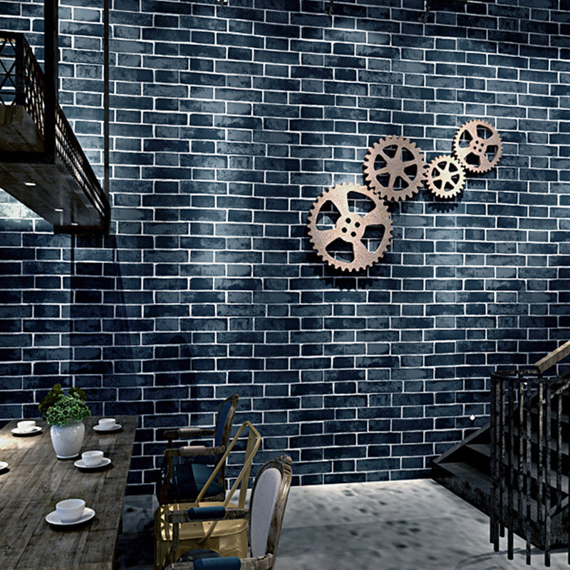 Compact Brick Pattern Wallpaper Roll Restaurant Architectural Wall Decor, 33' x 20.5" Grey Clearhalo 'Industrial wall decor' 'Industrial' 'Wallpaper' Wall Decor' 1697701