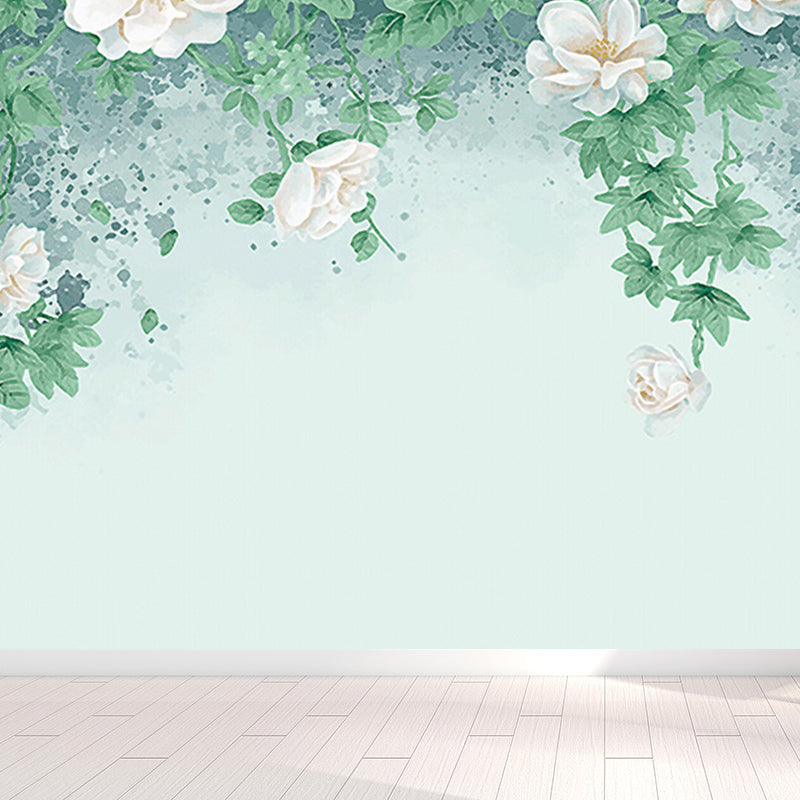 Modern Florentine Wall Mural Non-Woven Waterproof Light Color Wall Art for Bedroom Green Clearhalo 'Wall Decor' 'Wall Mural' 1697740