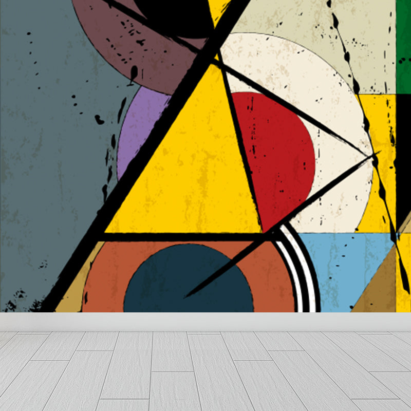 Light Color Graphic Wall Mural for Decoration Contemporary Living Room Wall Covering Yellow Clearhalo 'Wall Decor' 'Wall Mural' 1697770