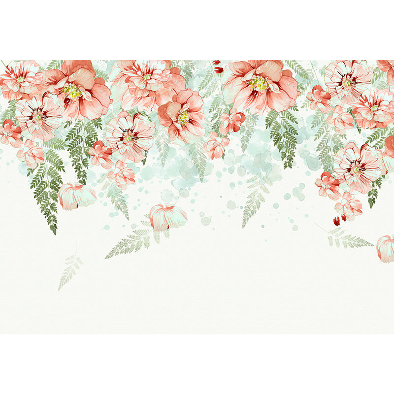 Blossoming Wall Paper Mural in Orange Modern Stylish Wall Covering for Accent Wall Clearhalo 'Wall Decor' 'Wall Mural' 1698033