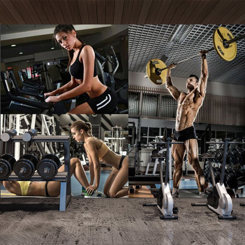 Light Color Modern Mural Wallpaper Gaint Sportsman Wall Covering for Dining Room Grey Clearhalo 'Wall Decor' 'Wall Mural' 1698128