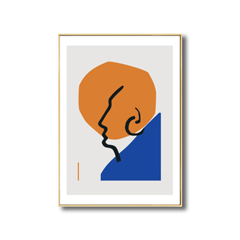 Minimalist Abstract Figure Drawing Art Print Pastel Color Textured Wall Decor for Home Clearhalo 'Art Gallery' 'Canvas Art' 'Contemporary Art Gallery' 'Contemporary Art' 'Minimalism' 'Minimalist Art Gallery' 'Scandinavian' Arts' 1704168