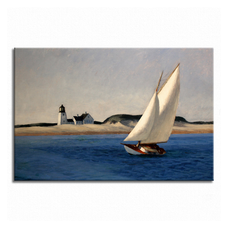 Plain Sailing Art Print Tropical Beach Textured Living Room Wall Decor (Multiple Sizes Available) Clearhalo 'Art Gallery' 'Canvas Art' 'Coastal Art Gallery' 'Nautical' Arts' 1705565