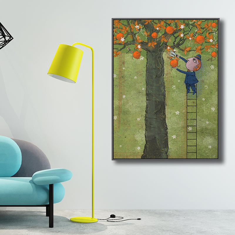 Illustration Fruit Harvesting Canvas Print Childrens Art Textured Kids Room Wall Decor Clearhalo 'Art Gallery' 'Canvas Art' 'Kids' Arts' 1706198