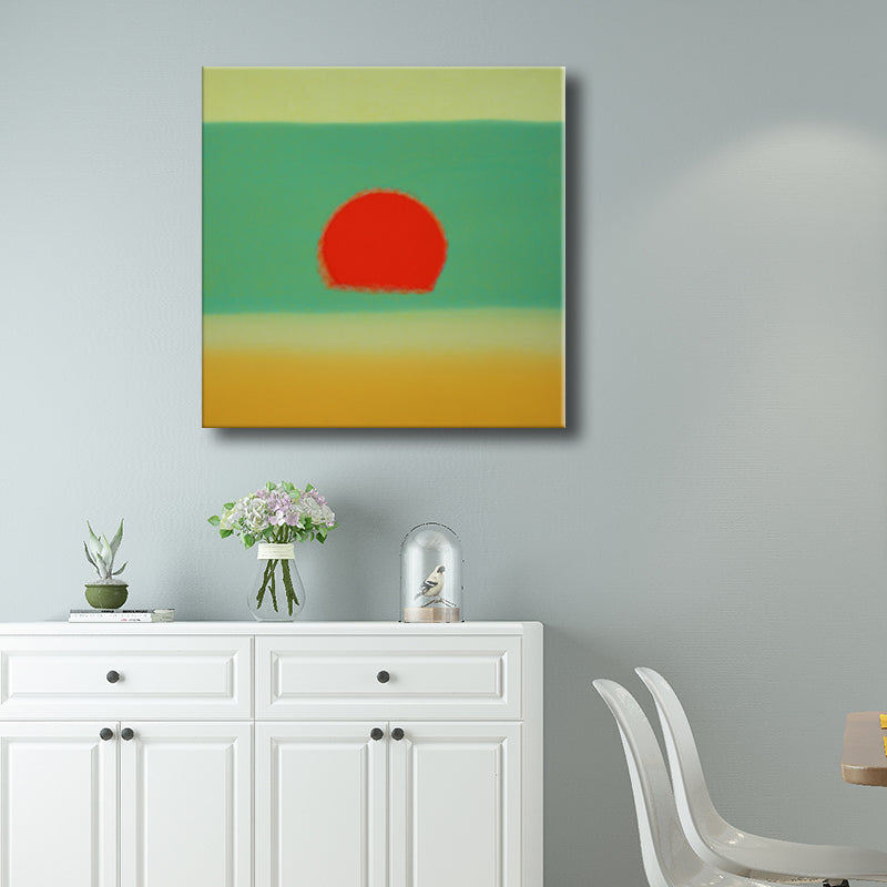 Pastel Color Sunrise Wall Decor Textured Children's Art Living Room Canvas Print Clearhalo 'Art Gallery' 'Canvas Art' 'Kids' Arts' 1706231