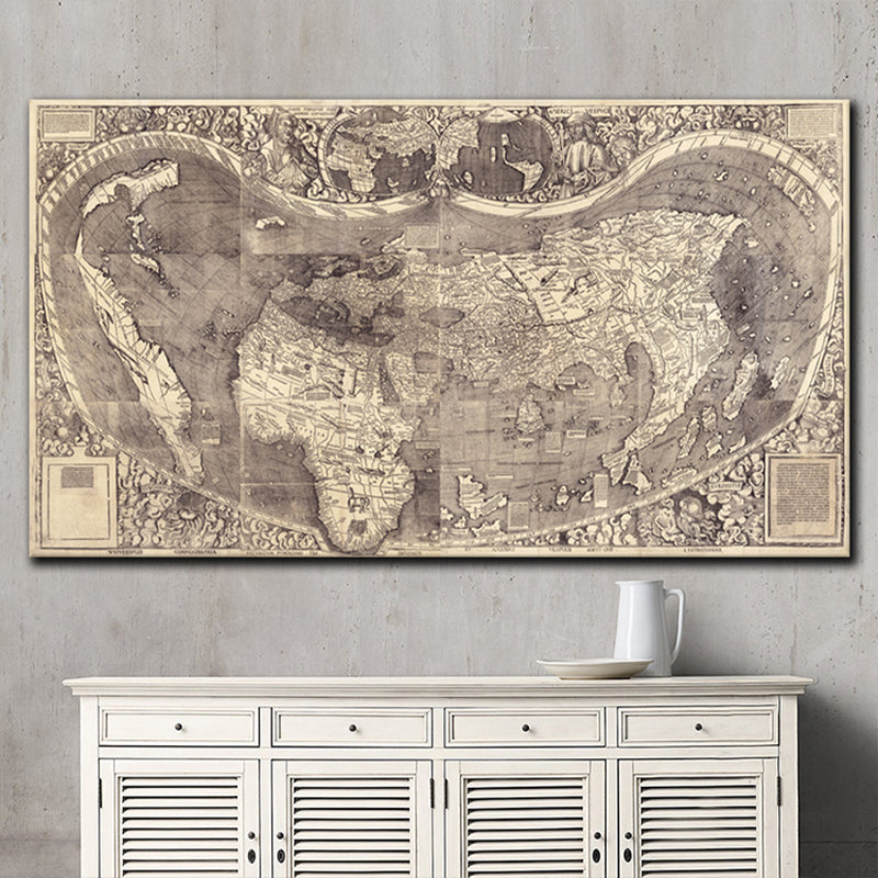 Gray Stadtplan Painting Textured Wall Art Print for Girls Bedroom, Multiple Sizes Clearhalo 'Art Gallery' 'Canvas Art' 'Contemporary Art Gallery' 'Contemporary Art' 'Minimalism' 'Minimalist Art Gallery' 'Scandinavian' Arts' 1706906