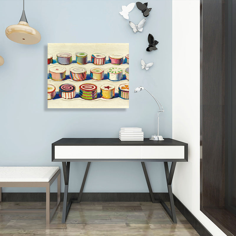 Yellow Traditional Canvas Swiss Roll Cake Wall Art for Kitchen, Multiple Sizes Options Clearhalo 'Art Gallery' 'Canvas Art' 'Traditional' Arts' 1707137