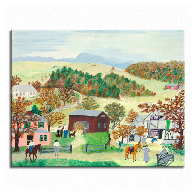 Canvas Textured Art Print Vintage Field Scenery Wall Decor in Yellow for Bedroom Clearhalo 'Art Gallery' 'Canvas Art' 'Country Art Gallery' 'French Country' 'Rustic' Arts' 1707256