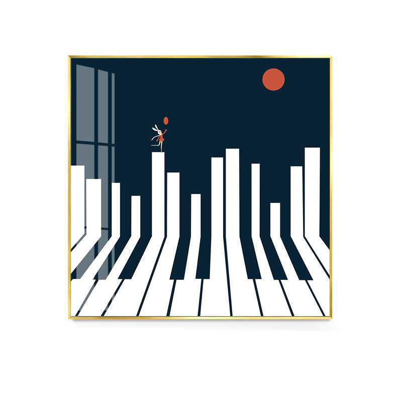 Childrens Art Abstract Drawing Canvas Dark Color Textured Wall Decor for Family Room Clearhalo 'Art Gallery' 'Canvas Art' 'Kids' Arts' 1708112