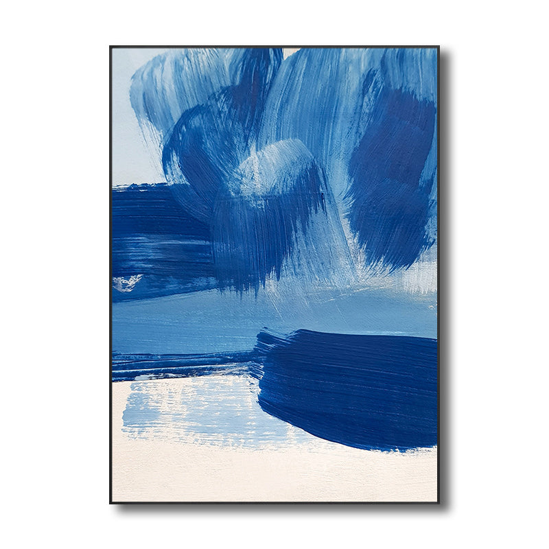 Blue Contemporary Painting Brush Stroke Wall Art Decor for Kitchen, Multiple Sizes Clearhalo 'Art Gallery' 'Canvas Art' 'Contemporary Art Gallery' 'Modern' Arts' 1708428