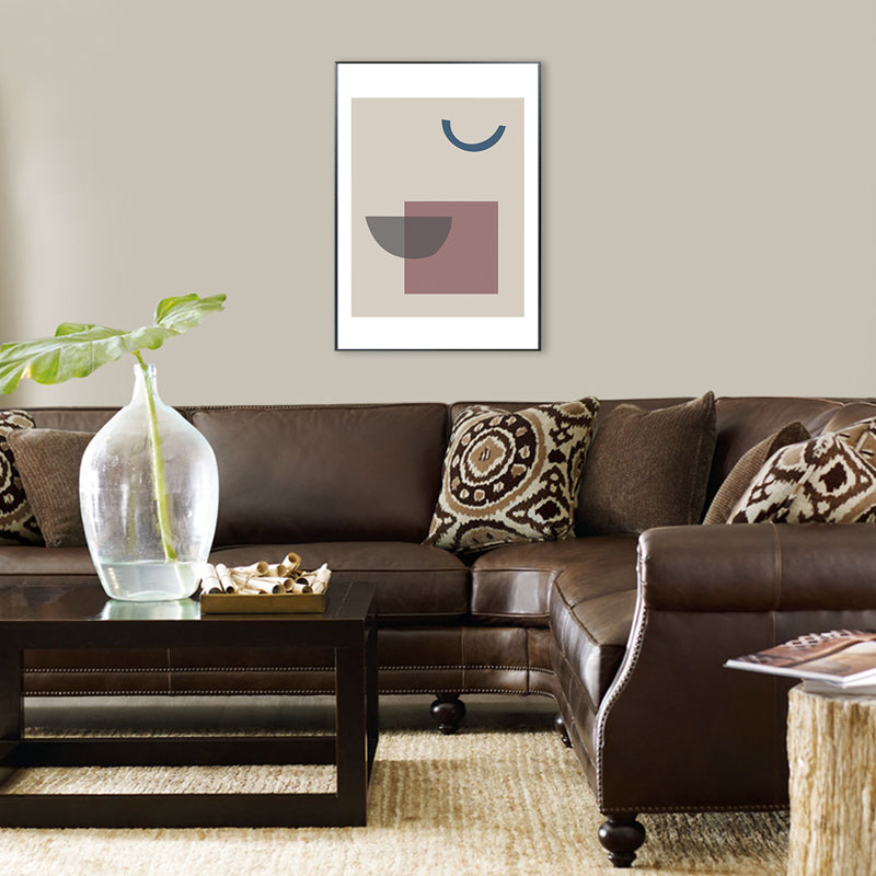 Nordic Geometric Pattern Painting Pastel Color Kitchen Backsplash Wall Art Print Pink Clearhalo 'Arts' 'Canvas Art' 1709223