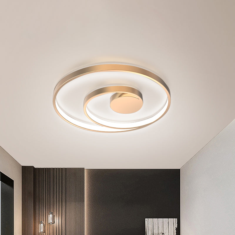 Metal Spiral Ring Flush Mount Modernity LED Gold Close to Ceiling Light for Living Room Clearhalo 'Ceiling Lights' 'Close To Ceiling Lights' 'Close to ceiling' 'Flush mount' Lighting' 1710066