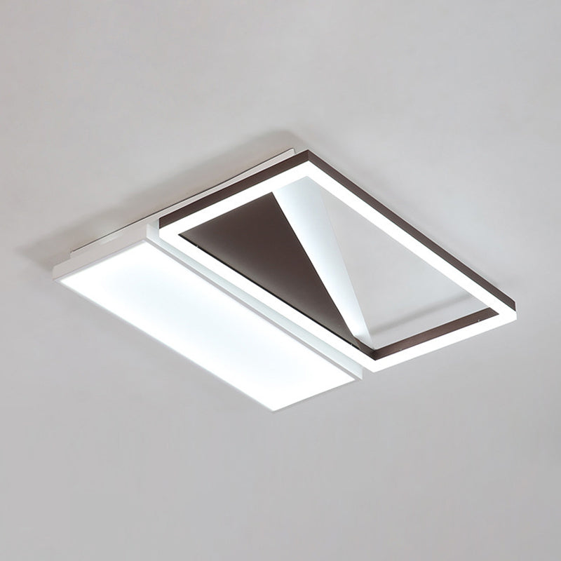 Black and White Geometric Flush Mount Modernism LED Acrylic Flush Light Fixture, 18"/21.5" Width Clearhalo 'Ceiling Lights' 'Close To Ceiling Lights' 'Close to ceiling' 'Flush mount' Lighting' 1712026