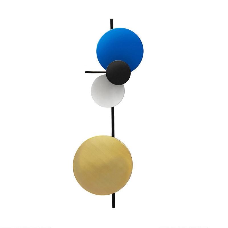 Circular Wall Mount Light Nordic Metallic Blue/Red/Pink LED Wall Lighting Fixture for Living Room Clearhalo 'Cast Iron' 'Glass' 'Industrial' 'Modern wall lights' 'Modern' 'Tiffany' 'Traditional wall lights' 'Wall Lamps & Sconces' 'Wall Lights' Lighting' 1713009