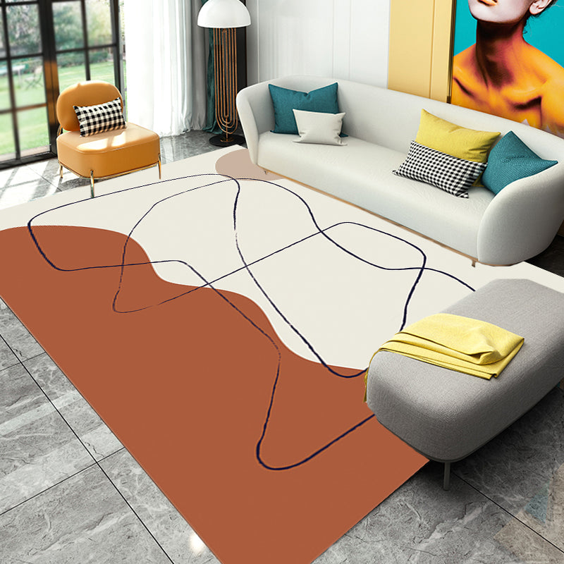 Multicolor Character Pattern Rug Polyester Casual Rug Pet Friendly Washable Carpet for Bedroom Dark Brown Clearhalo 'Area Rug' 'Rug' 1715911