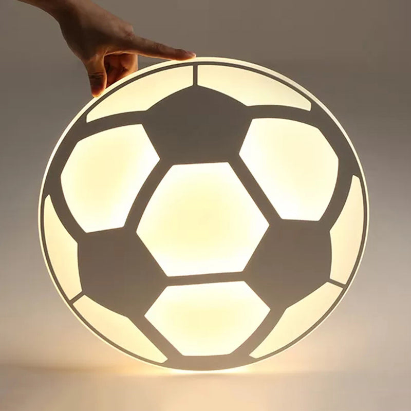 ONLI Acrylic Football Suspension Lamp, White/Black