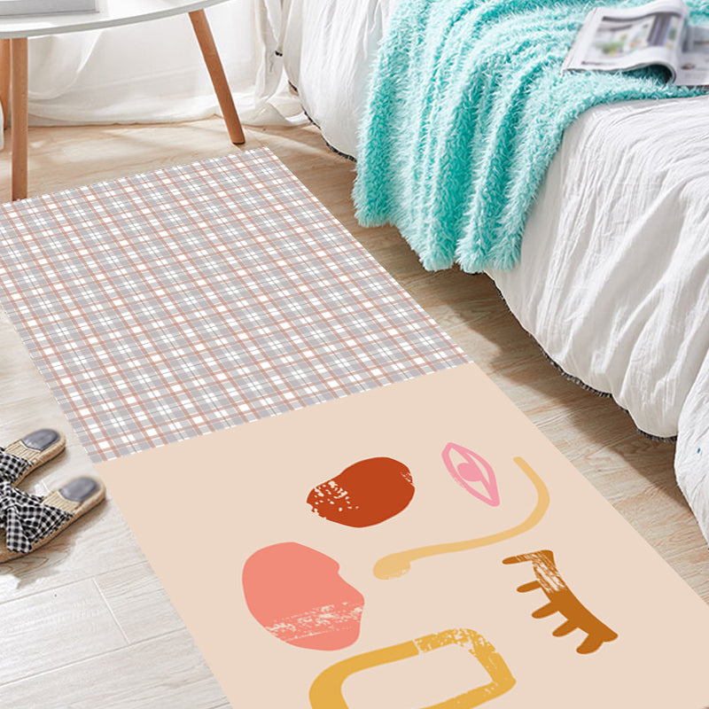 Pink Houndstooth Pattern Rug Polyester Modernist Rug Pet Friendly Anti-Slip Backing Area Rug for Living Room Orange-Red Clearhalo 'Area Rug' 'Rug' 1716132