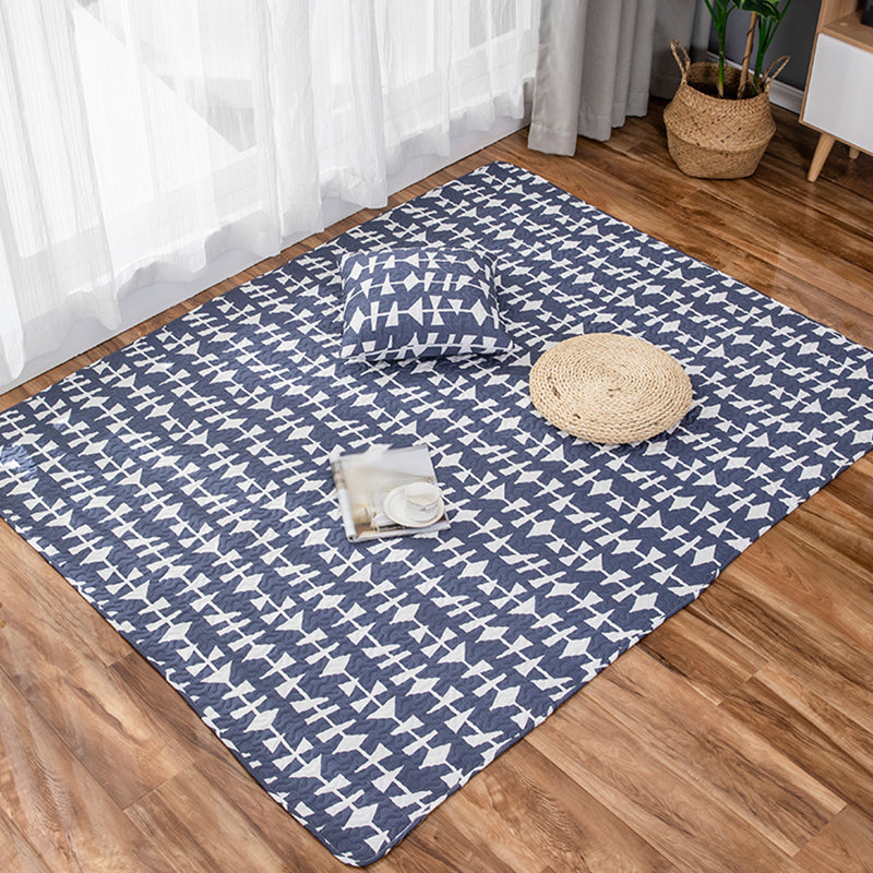 Kids Strawberry Pattern Rug Yellow and Green Cotton Rug Washable Pet Friendly Non-Slip Area Rug for Child's Bedroom Blue Clearhalo 'Area Rug' 'Rug' 1716159
