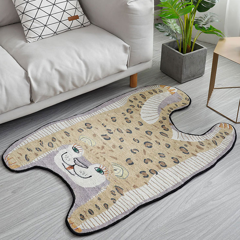 Kids Irregular Bedroom Rug in Yellow and Purple Animal Leopard Print Rug Polyester Non-Slip Backing Area Rug Yellow Clearhalo 'Area Rug' 'Rug' 1716482