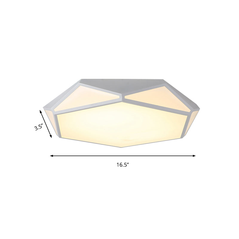 Modern White LED Ceiling Light Hexagonal Shape Acrylic Flush Mount Light for Restaurant Clearhalo 'Ceiling Lights' 'Close To Ceiling Lights' 'Close to ceiling' 'Flush mount' Lighting' 171830