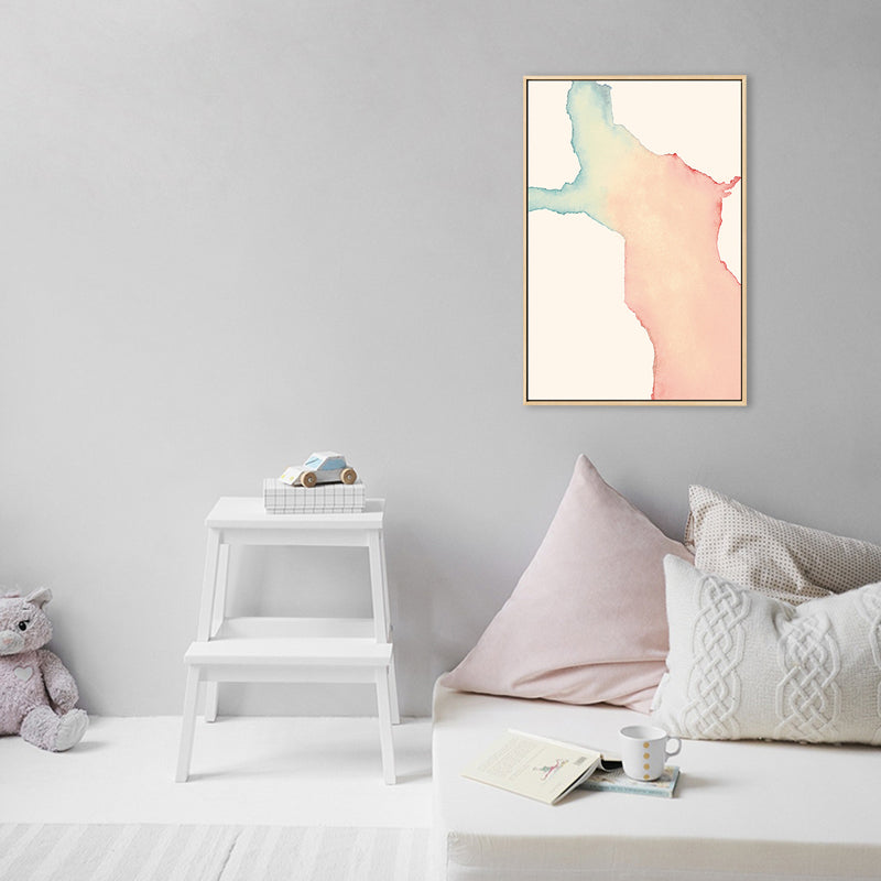 Nordic Abstract Pattern Wall Decor Canvas Textured Soft Color Painting for Guest Room Pink Clearhalo 'Arts' 'Canvas Art' 1727450