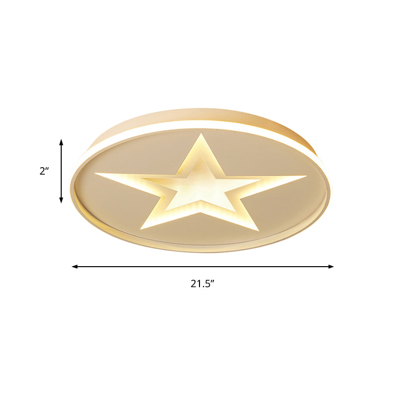 White Finish Star Ceiling Lamp Contemporary Metal Flush Mount Light for Living Room Clearhalo 'Ceiling Lights' 'Close To Ceiling Lights' 'Close to ceiling' 'Flush mount' Lighting' 174236