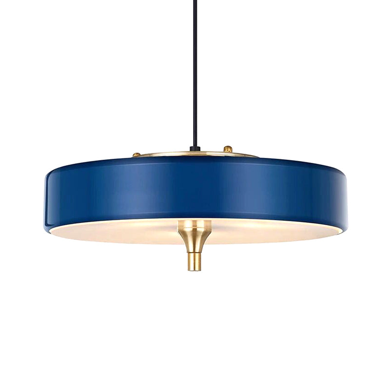 Modernist Style LED Hanging Lamp with Metallic Shade Black/White Round Pendant Lighting for Dining Room Clearhalo 'Ceiling Lights' 'Modern Pendants' 'Modern' 'Pendant Lights' 'Pendants' Lighting' 174777