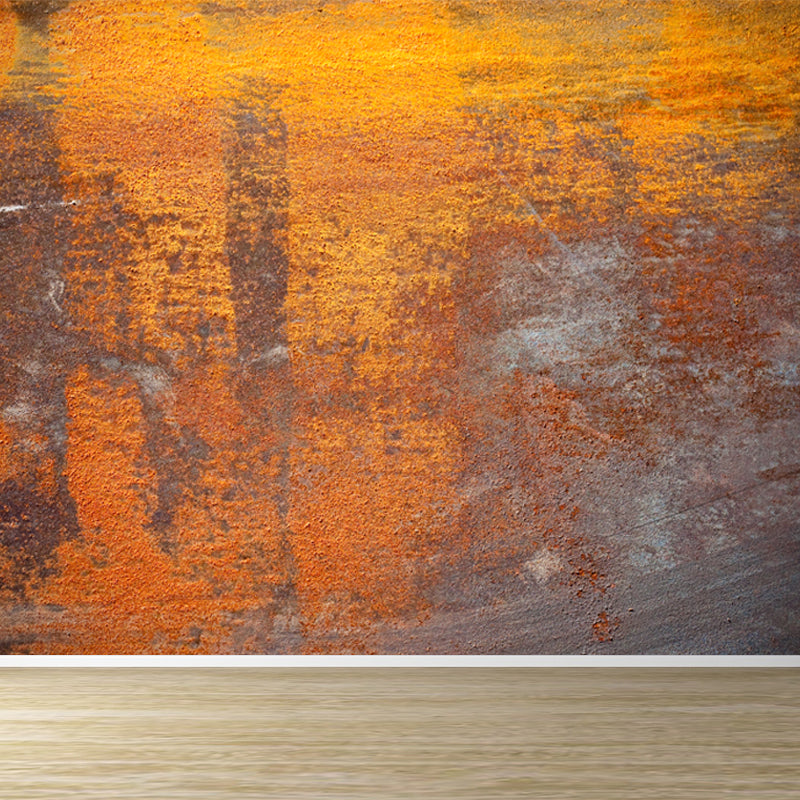 Industrial Rusted Wallpaper Mural Non-Woven Fabric Waterproof Dark Color Wall Art Orange Clearhalo 'Wall Decor' 'Wall Mural' 1757332